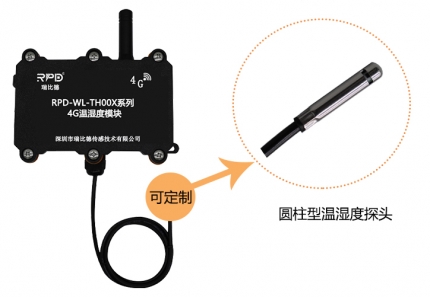 小圆柱型直管4G无线温湿度传感器